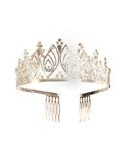 Cinderella Couture Girls Silver Rhinestone Embroidery Flower Girl Pageant Tiara - SophiasStyle.com